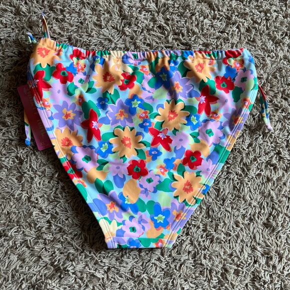 NWT! Juniors' Ninety-Nine° Tunnel Side-Tie Floral Bikini Bottoms Size X-Large - Picture 2 of 5